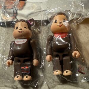 Be@rbrick Bearbrick Series 50 Animal Monchhichi And Chase Variant Figure 100%